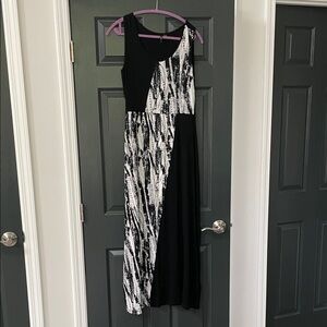 SUMMER SALE Black and White Maxi Dress